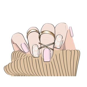 Quick Nails gelové nálepky - Blushing Daisy