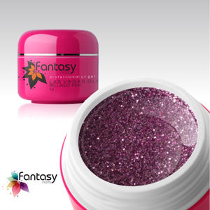 Ráj nehtů Fantasy line Barevný UV gel Fantasy Glitter 5g - Bellagio pink