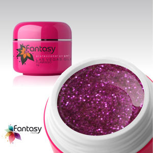Ráj nehtů Fantasy line Barevný UV gel Fantasy Glitter 5g - Flamingo
