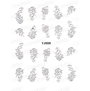 Samolepky na nehty - stříbrné 09