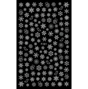 Samolepky Vánoce XL - sněhové vločky F281